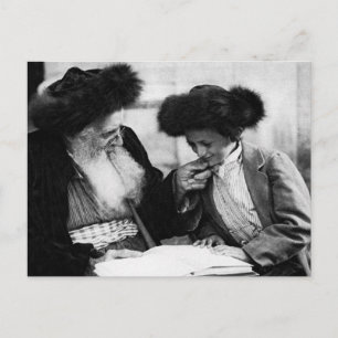 Carte Postale 1920 Étudier la Torah, noir + blanc