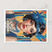 Carte Postale 1920s Cocktail Elegance Flapper Girl  (Devant)