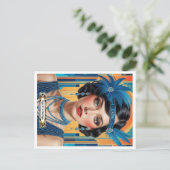 Carte Postale 1920s Cocktail Elegance Flapper Girl  (Debout devant)