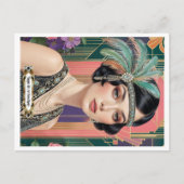 Carte Postale 1920s Cocktail Elegance Flapper Girl (Devant)