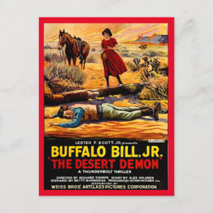 Carte Postale 1925 Buffalo Bill, Jr. - affiche du film Démon du 