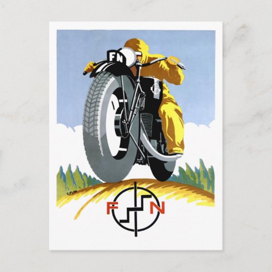 Carte Postale 1925 FN Motorcycles Advertising Poster (Devant)