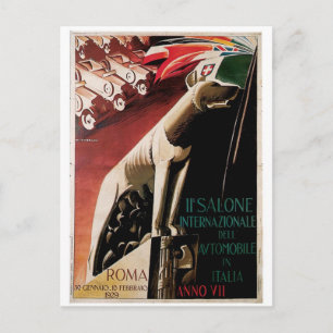 Carte Postale 1929 11e Salone International Dell Automobile