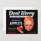 Carte Postale 1930 Ne vous inquiétez pas étiquette de caisse de  (Devant / Derrière)