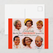 Carte Postale 1930 Tout Le Monde Aime Chevrolet (Devant / Derrière)