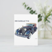 CARTE POSTALE 1933 CADILLAC V/16 #2 (Debout devant)