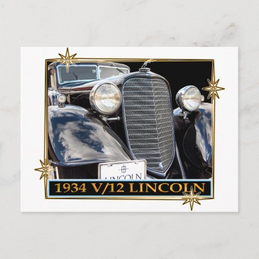 CARTE POSTALE 1934 V-12 LINCOLN (Devant)