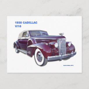 CARTE POSTALE 1938 CADILLAC V-16