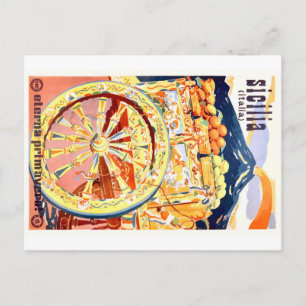 Carte Postale 1947 Sicile Italie Affiche de voyage Printemps éte
