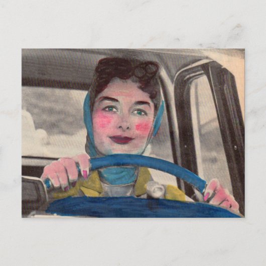 Carte Postale 1950 Maman au volant (Devant)