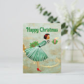 Carte Postale 1950 Vintage femme de Noël (Debout devant)