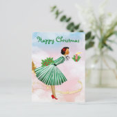 Carte Postale 1950 Vintage femme de Noël (Debout devant)