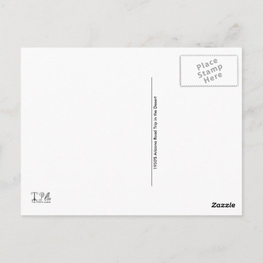 Carte Postale 1950'S Arizona Road Trip dans le désert (Dos)