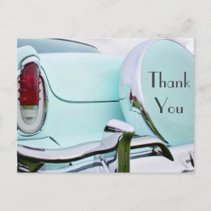 Carte Postale 1950's Vintage Car Retro Thank You