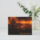 Carte Postale 1953 Hartford Michigan House On Fire (Debout devant)