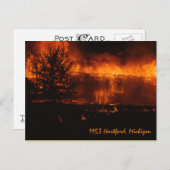 Carte Postale 1953 Hartford Michigan House On Fire (Devant / Derrière)