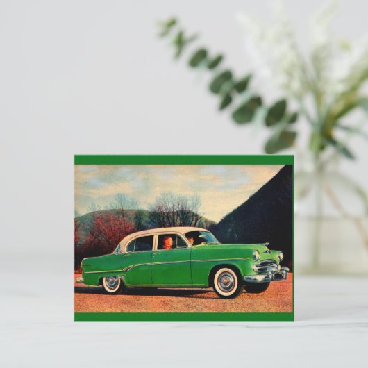Carte Postale 1954 Dodge Royal V8 en vert (Debout devant)