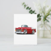 Carte Postale 1955 Chevy Belair Red-White Convertible (Debout devant)