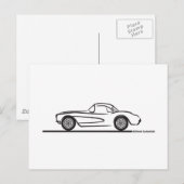 Carte Postale 1956 1957 Chevrolet Corvette Hardtop (Devant / Derrière)