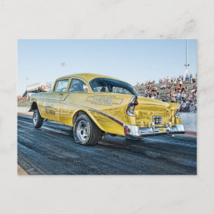 Carte Postale 1956 chevy belair gasser à la bande de traînée