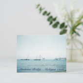 Carte Postale 1956 Construction du pont Mackinac Michigan (Debout devant)