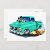 Carte Postale 1957 Chevy Pickup Seafoam Green (Devant / Derrière)