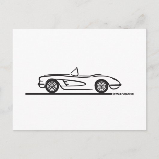 Carte Postale 1959 1960 Chevrolet Corvette (Devant)