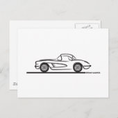 Carte Postale 1959 1960 Chevrolet Corvette Hardtop (Devant / Derrière)