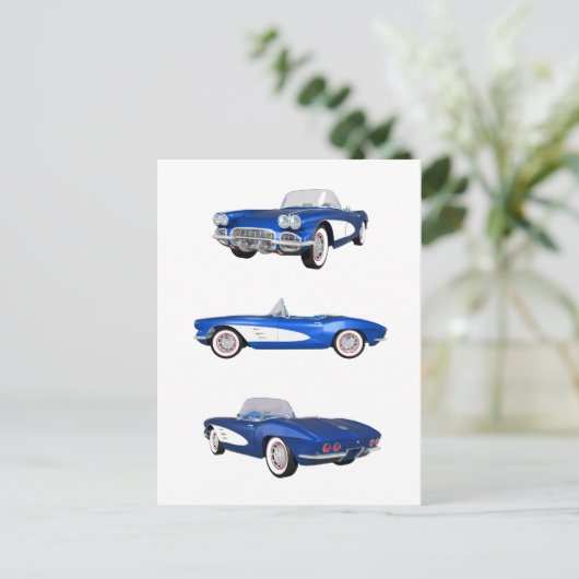 Carte Postale 1961 Corvette C1 : (Debout devant)