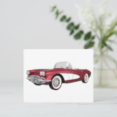 Carte Postale 1961 Corvette C1 : Candy Apple Finish : (Debout devant)