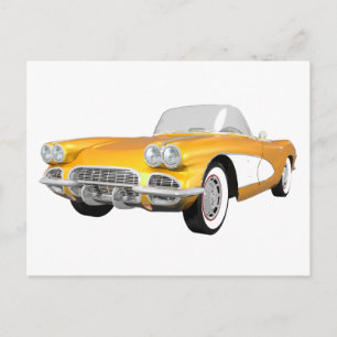Carte Postale 1961 Corvette C1 : Finition jaune :