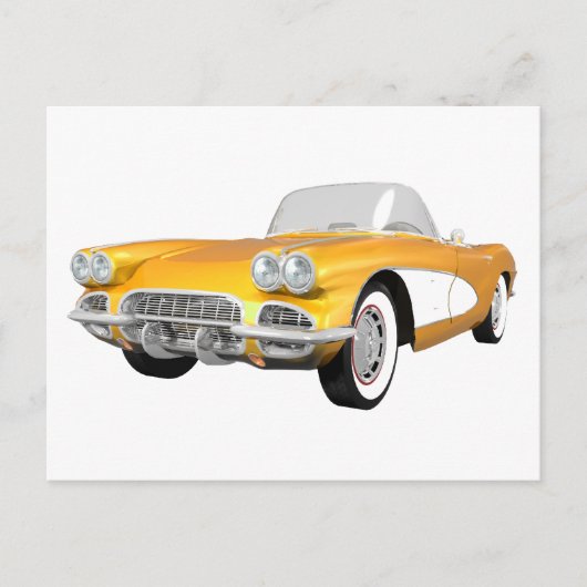 Carte Postale 1961 Corvette C1 : Finition jaune : (Devant)