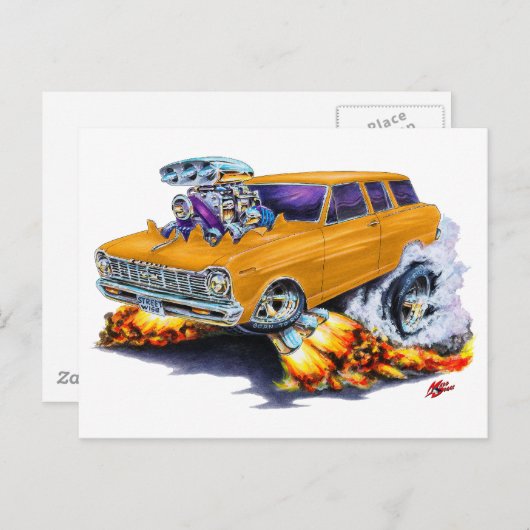 Carte Postale 1962-65 Nova Orange Wagon (Devant / Derrière)