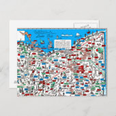 Carte postale 1966 de bande dessinée de canton de (Devant / Derrière)