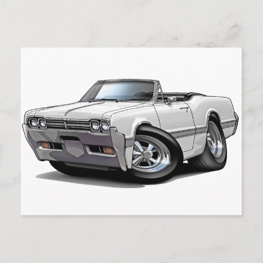 Carte Postale 1966 Olds Cutlass Blanc Convertible (Devant)