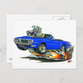 Carte Postale 1967-68 Firebird Blue Convertible (Devant / Derrière)