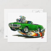 Carte Postale 1967-68 Firebird Vert Convertible (Devant / Derrière)