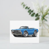 Carte Postale 1967 Chevelle Blue Convertible (Debout devant)