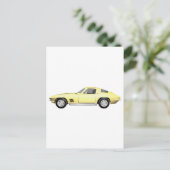 Carte Postale 1967 Corvette Sports Car : Finition Jaune (Debout devant)