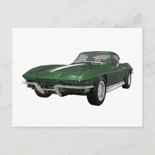 Carte Postale 1967 Corvette Sports Car : Vert Finition :