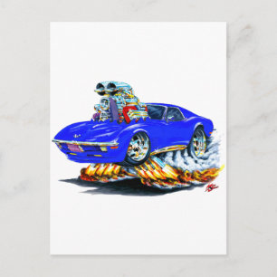 Carte Postale 1968-72 Corvette Blue Car