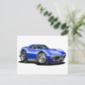 Carte Postale 1968-72 Corvette Blue Car (Debout devant)