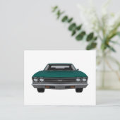 Carte Postale 1969 Chevelle SS : Finition verte (Debout devant)