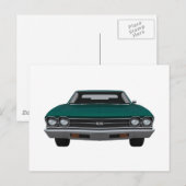 Carte Postale 1969 Chevelle SS : Finition verte (Devant / Derrière)