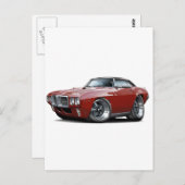 Carte Postale 1969 Firebird Maroon-Black Top Car (Devant / Derrière)