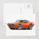 Carte Postale 1969 GTO Juge Orange Car (Devant / Derrière)