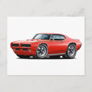 Carte Postale 1969 GTO Juge Red Hidden Headlight Car