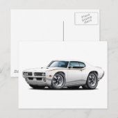Carte Postale 1969 GTO Juge White Car (Devant / Derrière)