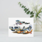 Carte Postale 1969 Olds Cutlass Blanc Convertible (Debout devant)