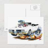 Carte Postale 1969 Olds Cutlass Blanc Convertible (Devant / Derrière)